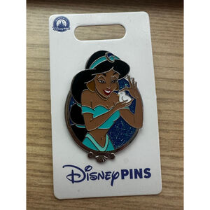 2025 Disney Parks Princess Portrait Silver Frame Jasmine Aladdin OE Pin